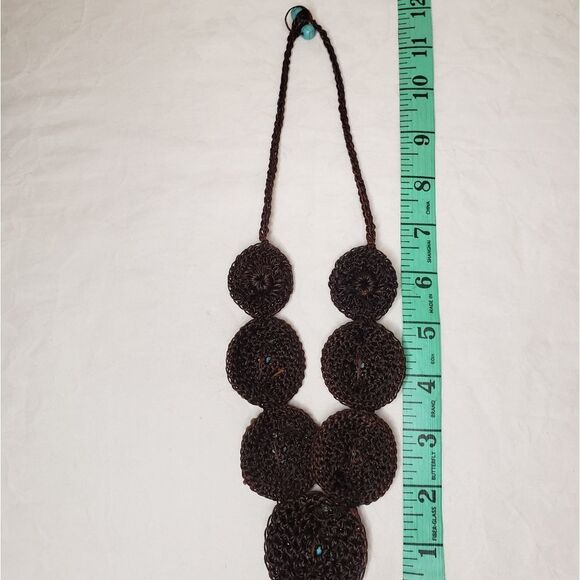 turquoise bead statement necklace - Picture 4 of 5